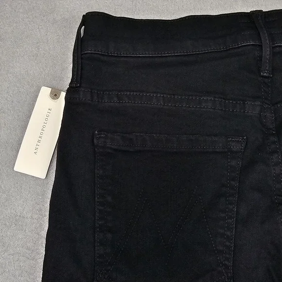 Mother Jeans Women 26 The Insider Step Crop Fray Jeans Not Guilty Black Wash NWT